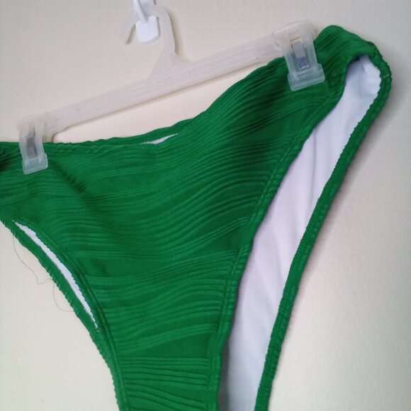 Zaful Swimsuit Bikini Women XL 2 Piece High Rise Ribbed Textured Green - Picture 13 of 16
